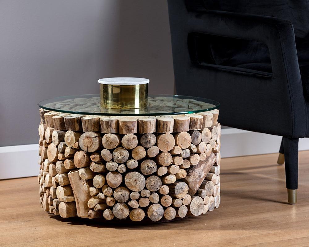 SUNPAN Side & End Tables - Bickford Side Table Brown Glass