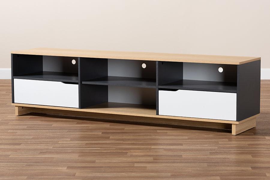 Wholesale Interiors TV & Media Units - Reed Mid-Century Modern Multicolor 2-Drawer Wood TV Stand