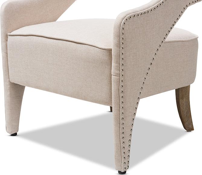 Wholesale Interiors Accent Chairs - Floriane Modern And Contemporary Beige Fabric Upholstered Lounge Chair