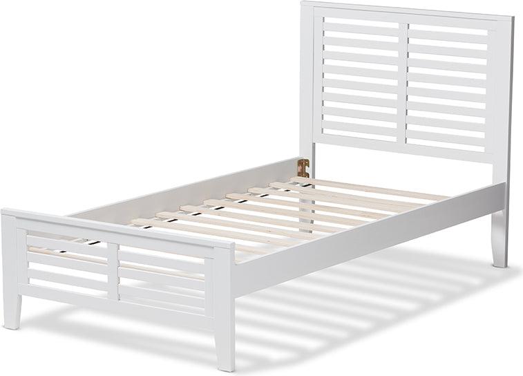 Wholesale Interiors Beds - Sedona Modern Classic Mission Style White-Finished Wood Twin Platform Bed