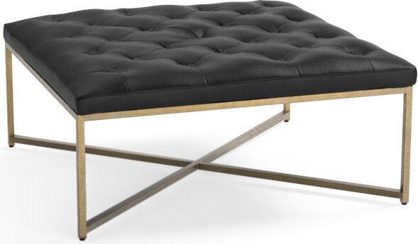 SUNPAN Ottomans & Stools - Endall Ottoman Vintage Black Night Leather