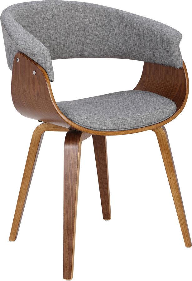 Lumisource Dining Chairs - Vintage Mod Mid-Century Modern Dining/Accent Chair in Walnut & Light Grey