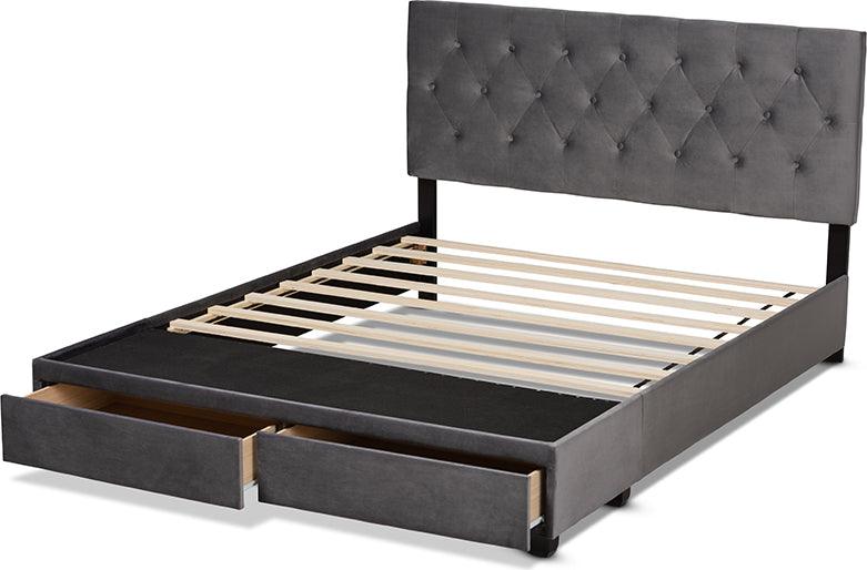 Wholesale Interiors Beds - Caronia King Storage Bed Gray & Black