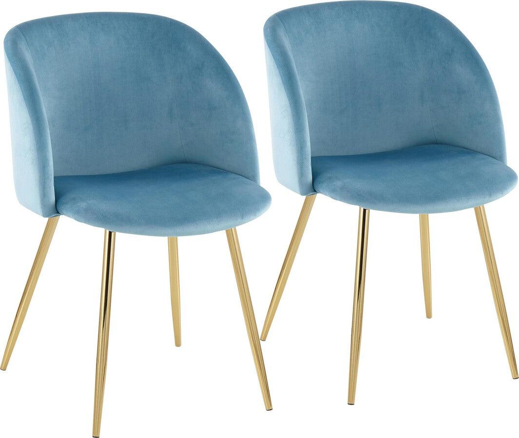 Lumisource Living Room Sets - Fran Chair 32" Gold Steel & Light Blue Velvet (Set of 2)
