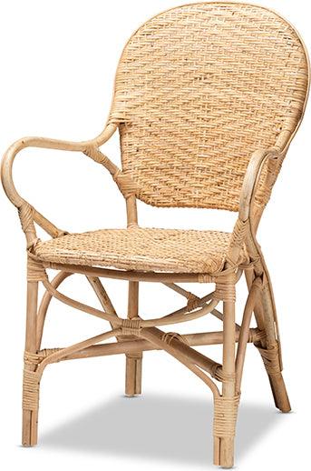 Wholesale Interiors Dining Chairs - Genna Modern Bohemian Natural Brown Finished Rattan Dining Chair