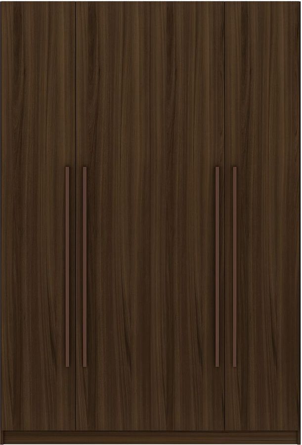 Manhattan Comfort Cabinets & Wardrobes - Gramercy Modern 2-Section Freestanding Wardrobe Armoire Closet in Brown