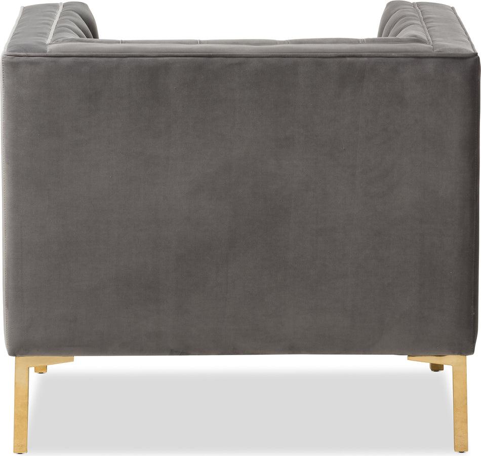 Baxton studio zanetta luxe and glamour navy velvet upholstered gold finished lounge chair deals