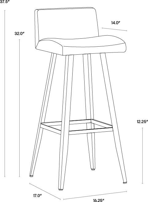 SUNPAN Barstools - Dani Barstool - Onyx