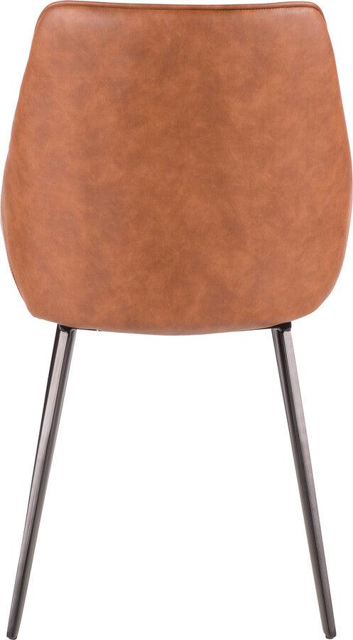 Lumisource Dining Chairs - Marche Contemporary Two-Tone Chair in Brown Faux Leather & Grey Fabric - Set of 2