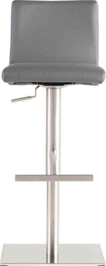 Euro Style Barstools - Scott Adjustable Bar/Counter Stool In Gray With Brushed Stainless Steel Base