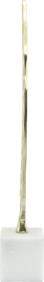 Sagebrook Home Decorative Objects - Metal, 19"H Cut-Out Leaf On Stand, Gold