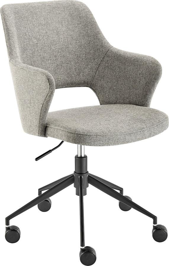 Euro Style Task Chairs - Darcie Office Chair in Light Gray Fabric and Black Base
