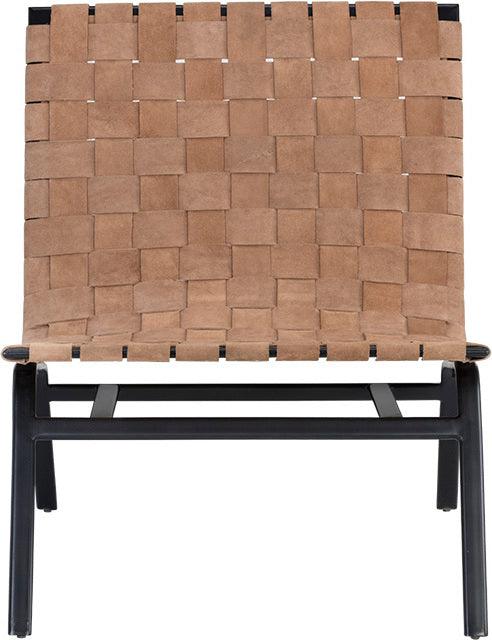 SUNPAN Accent Chairs - Omari Lounge Chair Black Light Tan Leather