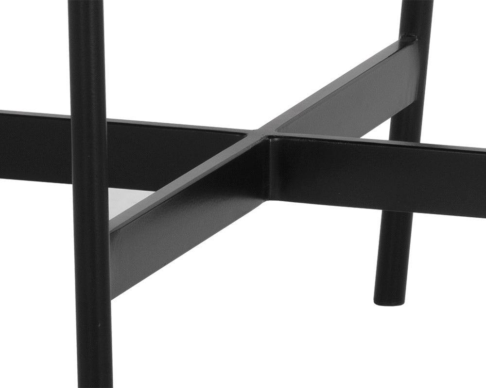 SUNPAN Dining Chairs - Omari Dining Chair - Black - Black Leather (Set of 2)