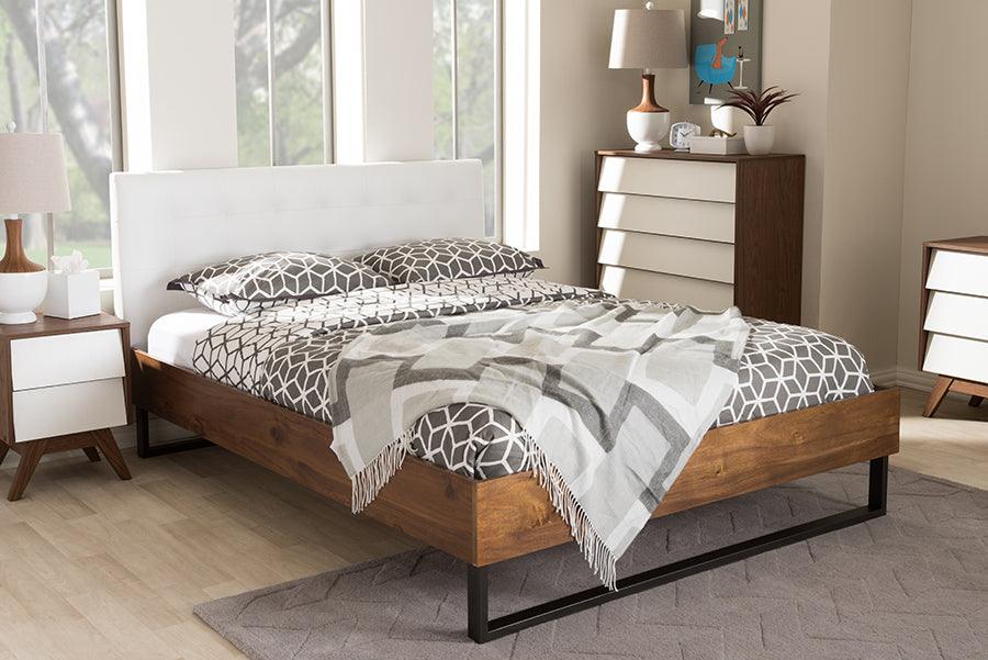 Wholesale Interiors Beds - Mitchell King Bed White/Walnut Brown