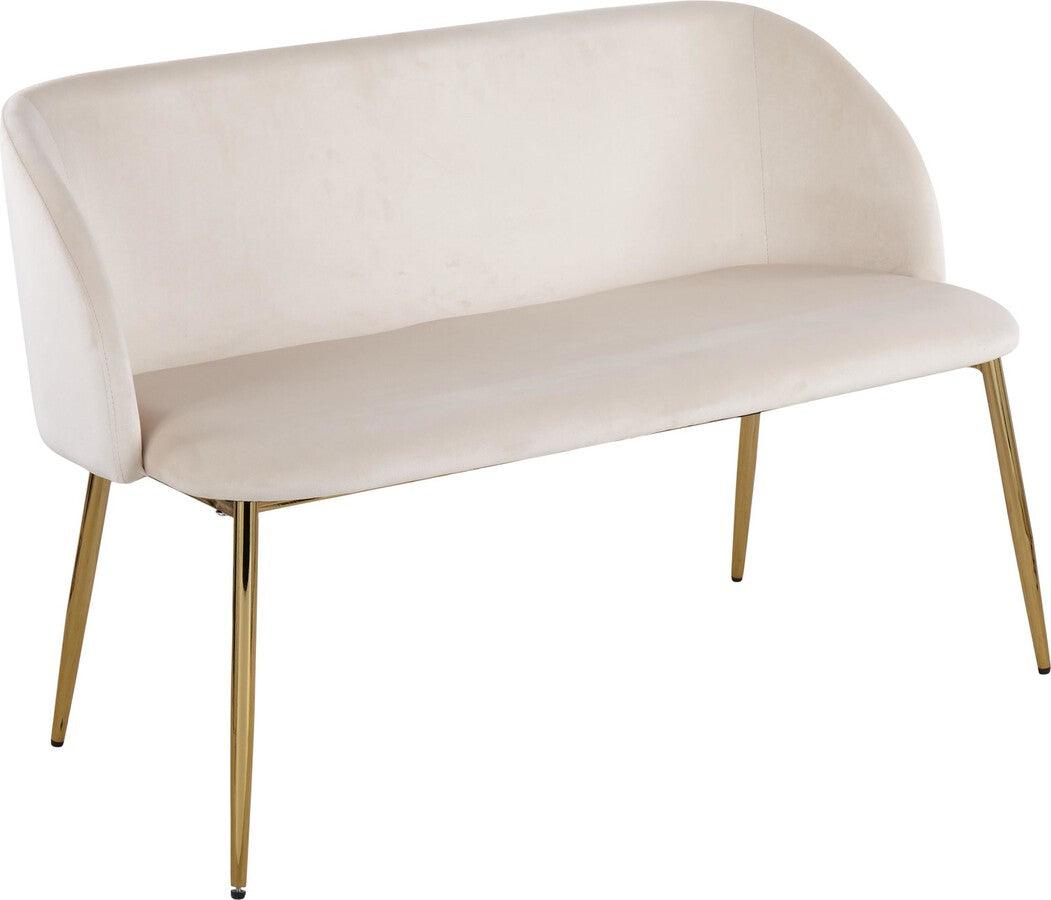 Lumisource Benches - Fran Glam Bench in Gold Steel and Cream Velvet
