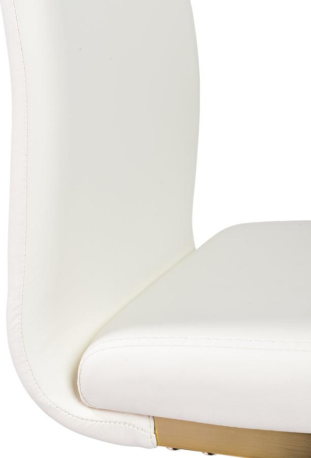 Euro Style Dining Chairs - Epifania Dining Chair in White with Matte Brushed Gold Legs - Set of 4