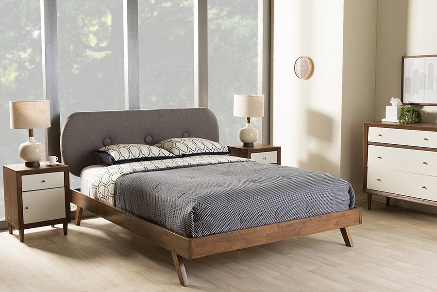Wholesale Interiors Beds - Penelope Queen Bed Gray/Walnut' Brown