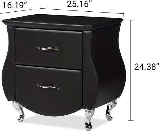 Wholesale Interiors Nightstands & Side Tables - Erin Upholstered Nightstand Black