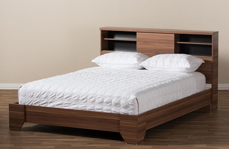 Wholesale Interiors Beds - Vanda Queen Bed Black/Walnut Brown