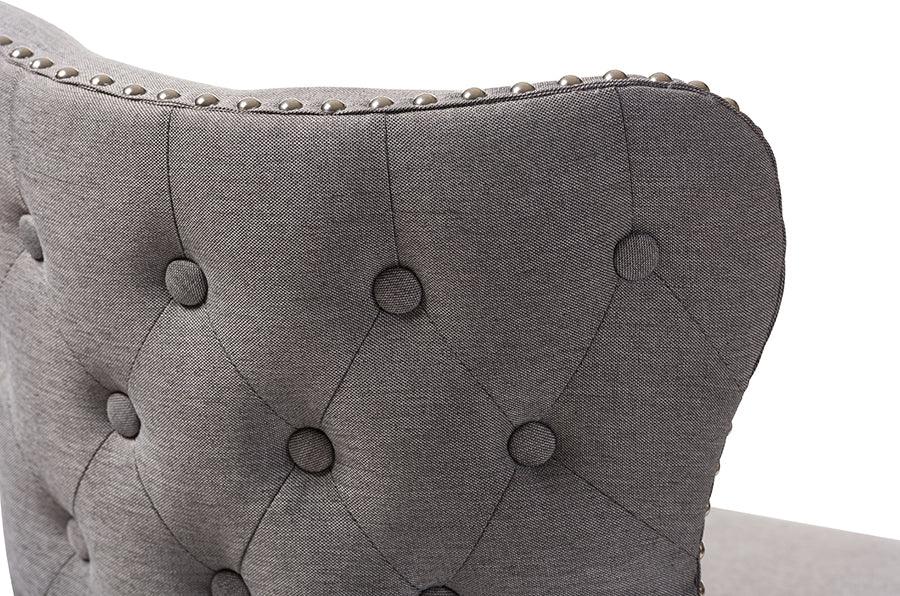 Wholesale Interiors Barstools - Gradisca Button-Tufted Upholstered Swivel Barstool Grey & Walnut Brown (Set of 2)