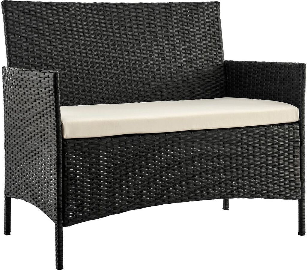 Manhattan Comfort Outdoor Conversation Sets - Imperia Patio 4- Person Conversation Set with Coffee Table with Cream Cushions