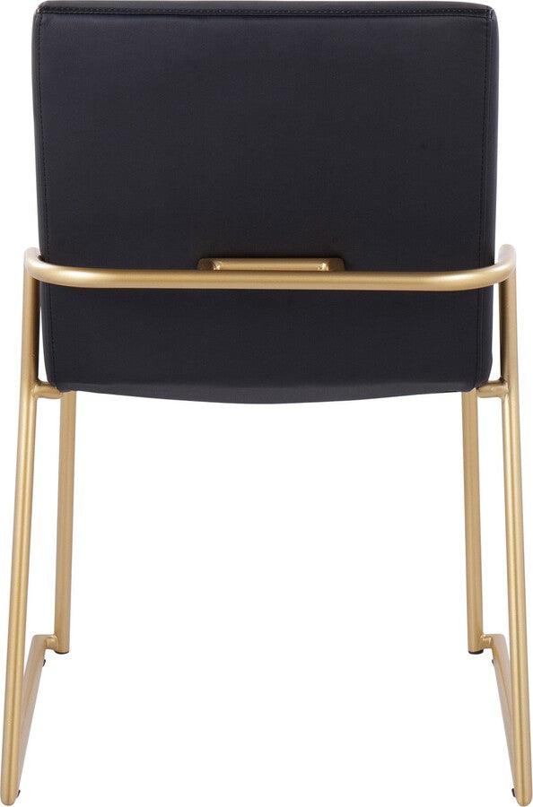 Lumisource Dining Chairs - Dutchess Contemporary Dining Chair In Gold Steel & Black Faux Leather (Set of 2)