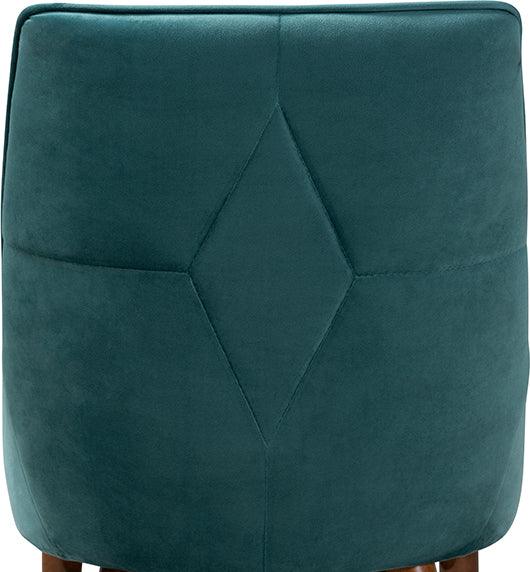 Wholesale Interiors Dining Chairs - Gilmore Contemporary Teal Velvet Brown Finished Wood 2-Piece Dining Chair Set