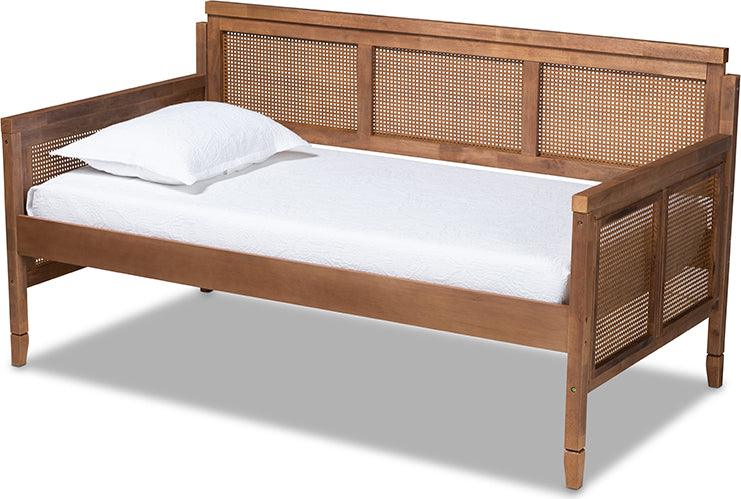 Wholesale Interiors Daybeds - Toveli Vintage French Inspired Ash Wanut Finished Wood and Synthetic Rattan Daybed Ash walnut