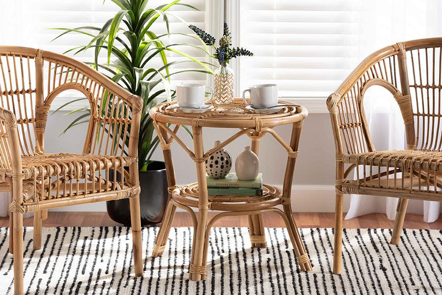 Wholesale Interiors Coffee Tables - Cariel Modern Bohemian Natural Brown Rattan Coffee Table