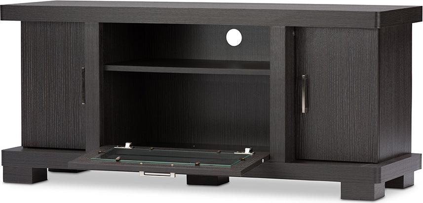 Wholesale Interiors TV & Media Units - Viveka 47-Inch Greyish Dark Brown Wood TV Cabinet with 2 Doors Gray & Dark Brown