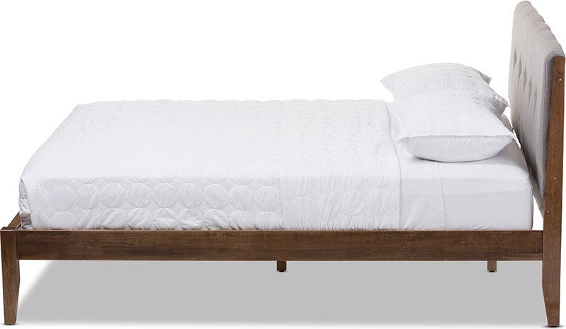 Wholesale Interiors Beds - Leyton Queen Bed Light Gray/Walnut Brown