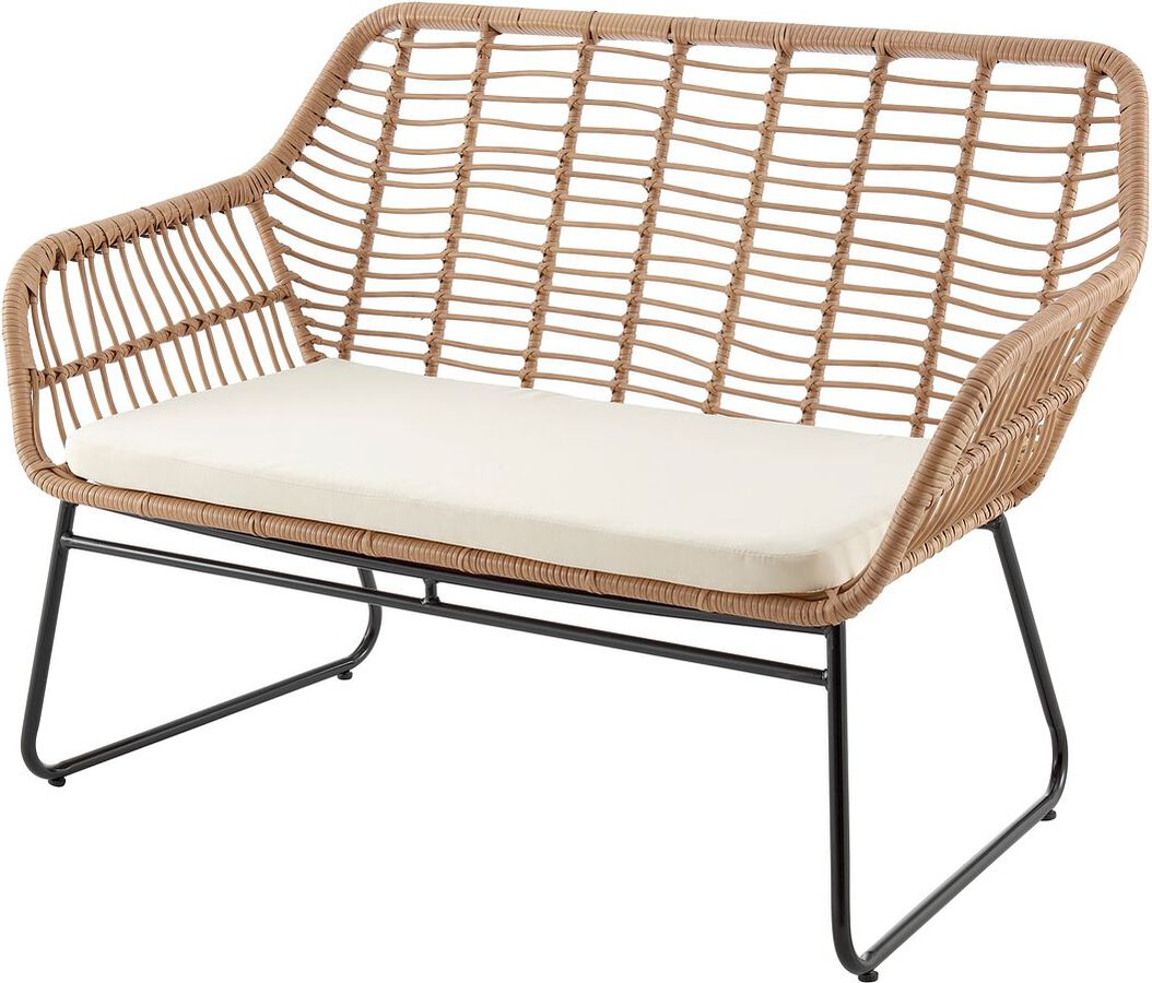 Manhattan Comfort Outdoor Conversation Sets - Antibes 2.0 Patio 4- Person Conversation Set with Coffee Table with Cream Cushions