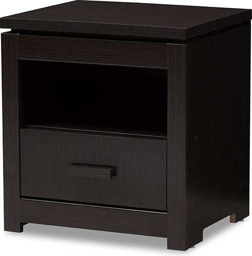 Wholesale Interiors Nightstands & Side Tables - Bienna Nightstand Wenge Dark Brown