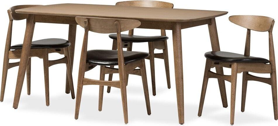 Wholesale Interiors Dining Sets - Edna Dining Set For 4 Black & Light Brown