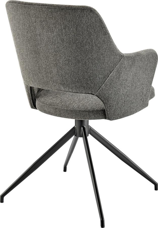 Euro Style Dining Chairs - Darcie Armchair In Charcoal Fabric and Black Base