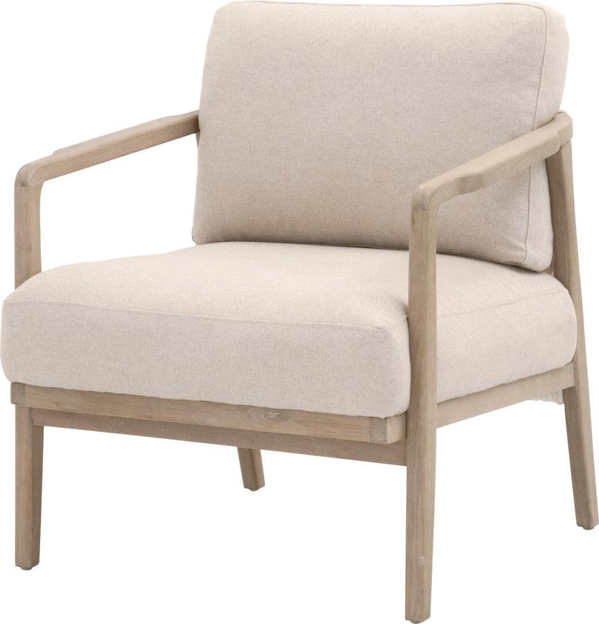 Essentials For Living Accent Chairs - Harbor Club Chair Smoke Gray Oak & White Rope