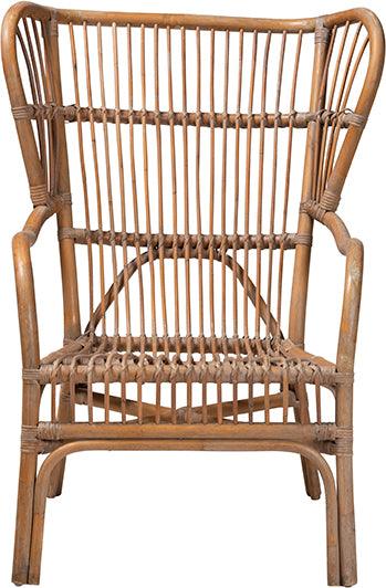 Wholesale Interiors Accent Chairs - Lamaria Modern Bohmenian Natural Brown Antique Rattan Armchair