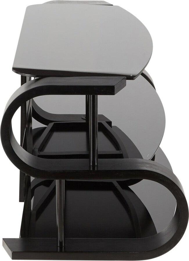 Lumisource TV & Media Units - Metro 120 Contemporary TV Stand in Black Wood and Black Glass