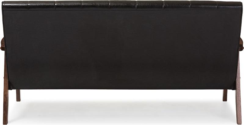 Wholesale Interiors Sofas & Couches - Nikko Faux Leather 3-Seater SofaDark Brown