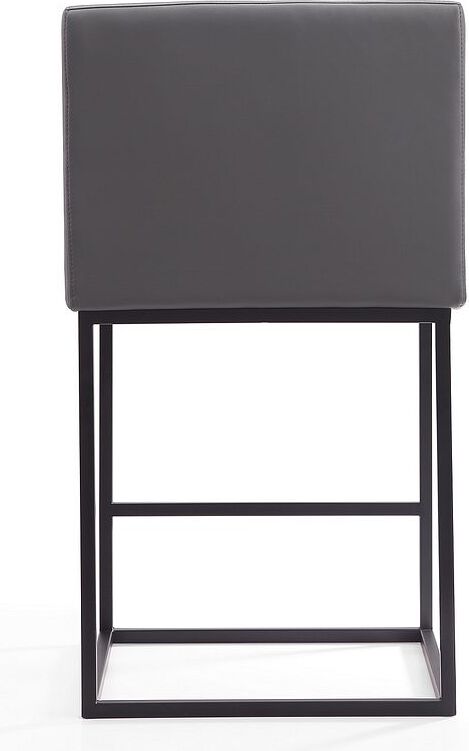 Manhattan Comfort Barstools - Ambassador 38 in. Grey and Black Metal Counter Height Bar Stool