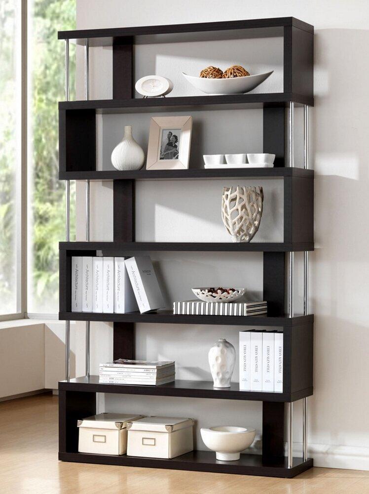 Wholesale Interiors Bookcases & Display Units - Barnes Six-Shelf Bookcase Dark Brown