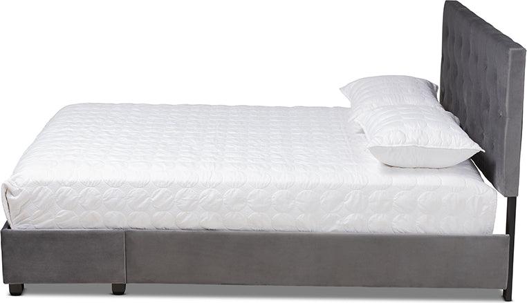 Wholesale Interiors Beds - Caronia King Storage Bed Gray & Black