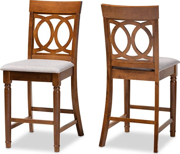 Wholesale Interiors Barstools - Violet Bar Stool Gray & Walnut (Set of 2)