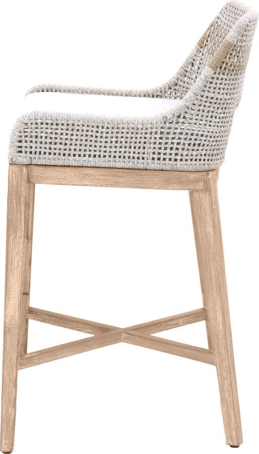 Essentials For Living Barstools - Tapestry Barstool Taupe & White Flat Rope, Taupe Stripe, Pumice, Natural Gray Mahogany