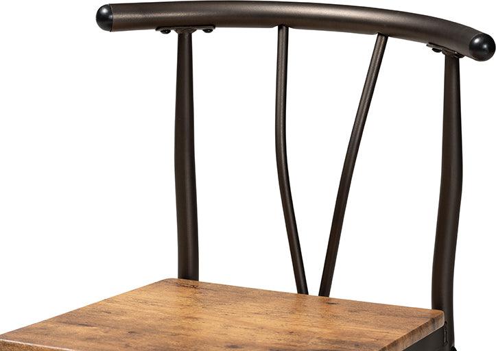 Wholesale Interiors Dining Sets - Tilda Modern Industrial Natural Brown Finished Wood and Dark Bronze Metal 5-Piece Dining Set