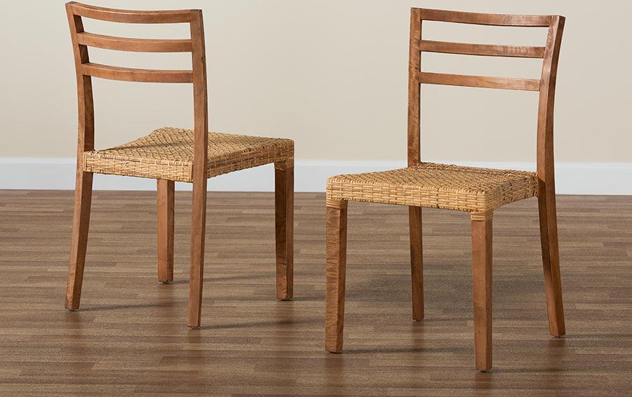 Wholesale Interiors Dining Chairs - Arthur Mid-Century Modern Walnut Brown 2-Piece Dining Chair Set