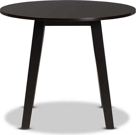 Wholesale Interiors Dining Tables - Ela Modern and Contemporary Dark Brown Finished 35-Inch-Wide Round Wood Dining Table