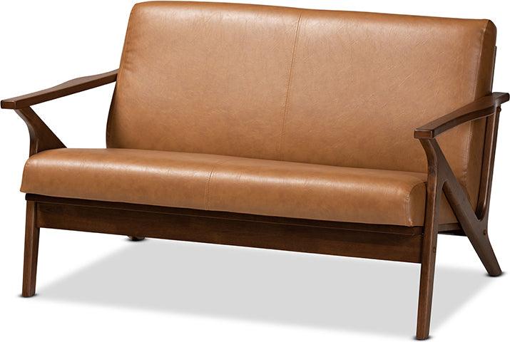 Wholesale Interiors Loveseats - Bianca Faux Leather Effect Loveseat Brown