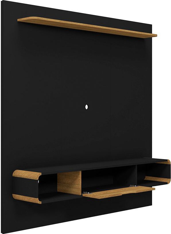 Manhattan Comfort TV & Media Units - Camberly 62.36 Floating Entertainment Center in Matte Black and Cinnamon